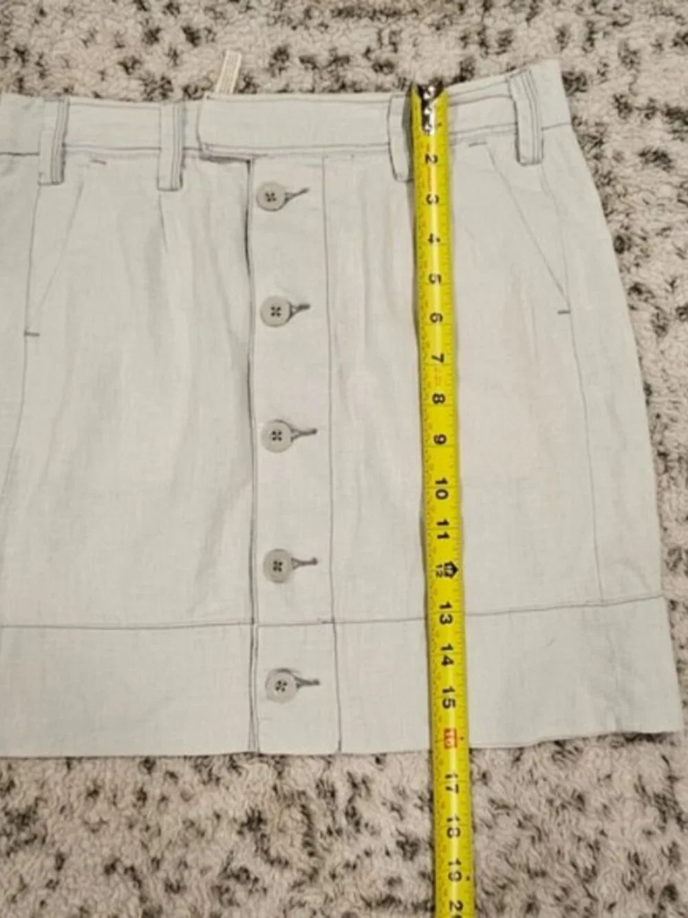 Anthropologie NWT SZ 0 Paper Boy Mini School Girl Skirt Light Gray Linen Blend